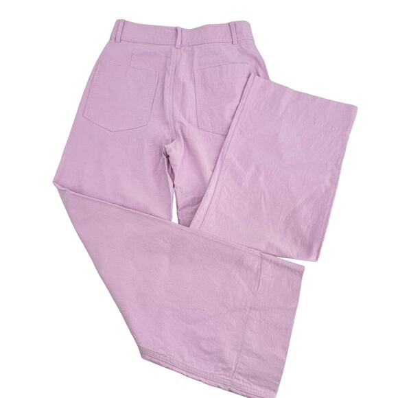 Apiece Apart Merida High Rise Cotton Pants Straight Leg Lavender Spring Summer 2 - Picture 7 of 11